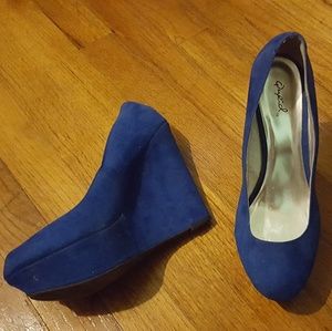 Cobalt blue wedges
